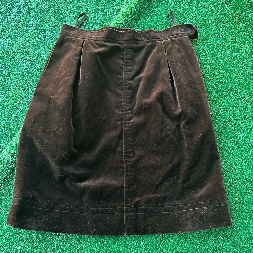 YVES SAINT LAURENT pencil skirt brown velvet